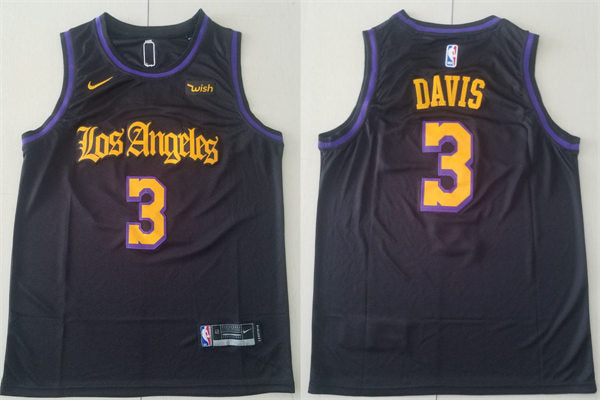 Men’s Los Angeles Lakers #3 Anthony Davis Black Los Angeles City Creative Edition Jersey
