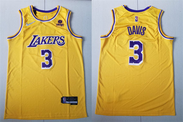 Men’s Los Angeles Lakers #3 Anthony Davis Nike Gold Icon Edition Swingman Jersey