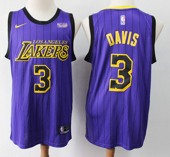 Men’s Los Angeles Lakers #3 Anthony Davis Purple 2019 City Edition Swingman Jersey