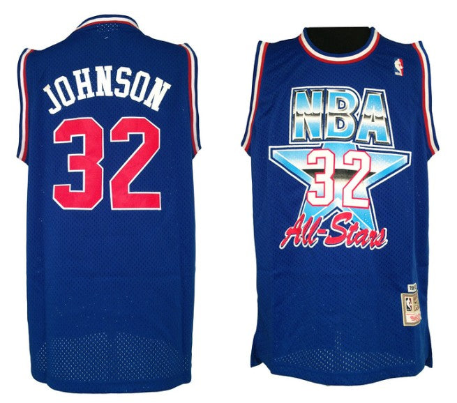 Men’s Los Angeles Lakers #32 Magic Johnson 1992 All Star Jersey