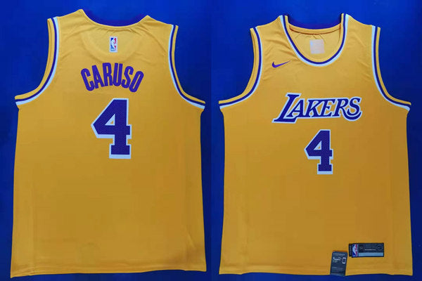 Men’s Los Angeles Lakers #4 Alex Caruso Nike Gold Icon Edition Swingman Jersey