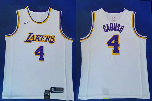 Men’s Los Angeles Lakers #4 Alex Caruso Nike White Association Edition Swingman Jersey