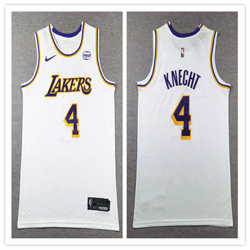 Men’s Los Angeles Lakers #4 Dalton Knecht White Association Edition Jersey