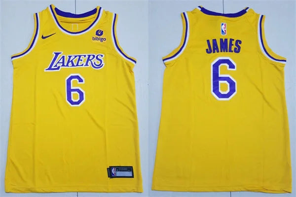 Men’s Los Angeles Lakers #6 LeBron James Nike 2022-23 Gold Icon Edition Player Jersey
