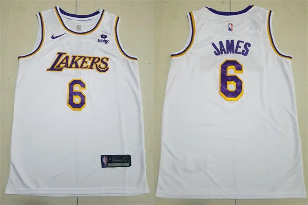 Men’s Los Angeles Lakers #6 LeBron James Nike 2022-23 White Association Player Jersey