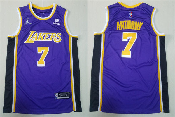 Mens Los Angeles Lakers #7 Carmelo Anthony Jordan Purple Statement Edition Jersey