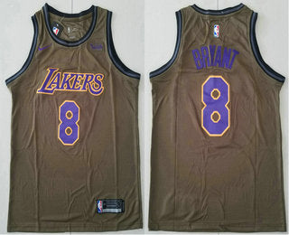 Men’s Los Angeles Lakers #8 Kobe Bryant Olive Nike Swingman Jersey
