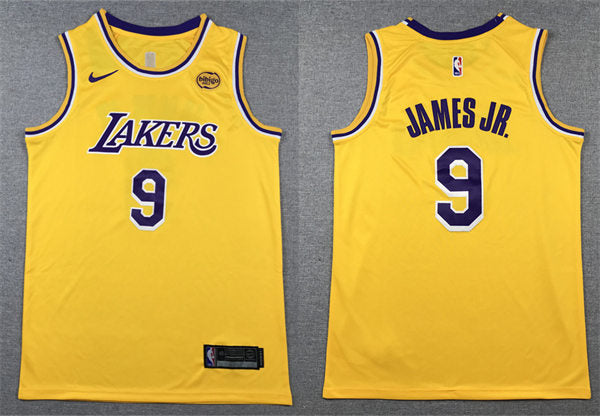 Men’s Los Angeles Lakers #9 Bronny James Jr. Gold Icon Edition Jersey