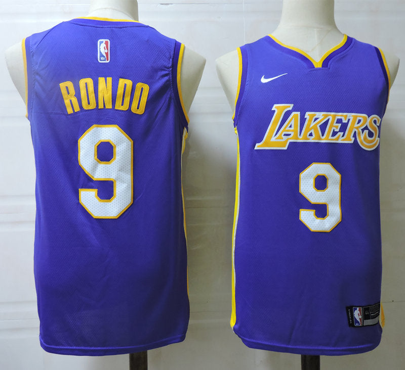 Men’s Los Angeles Lakers #9 Rajon Rondo Nike Purple Swingman Jersey