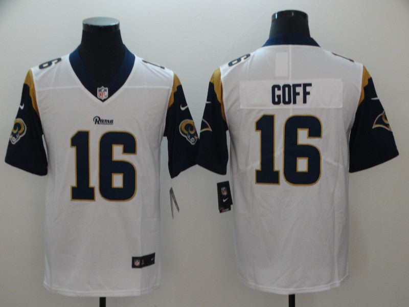 Men’s Los Angeles Rams #16 Jared Goff Nike White Limited Jersey