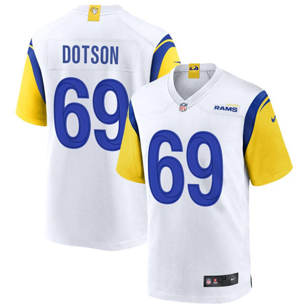 Mens Los Angeles Rams #69 Kevin Dotson Nike White Alternate Vapor Limited Jersey