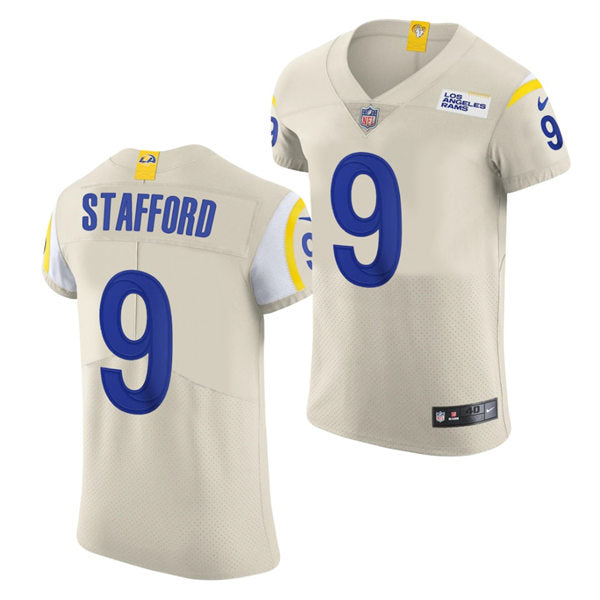 Men’s Los Angeles Rams #9 Matthew Stafford Nike Bone Vapor Limited Football Jersey