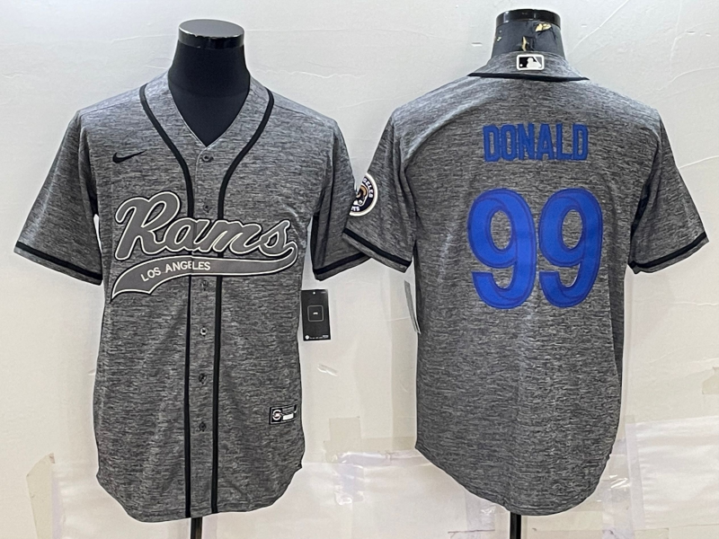 Men’s Los Angeles Rams Aaron Donald #99 Gray Jersey Joint Edition