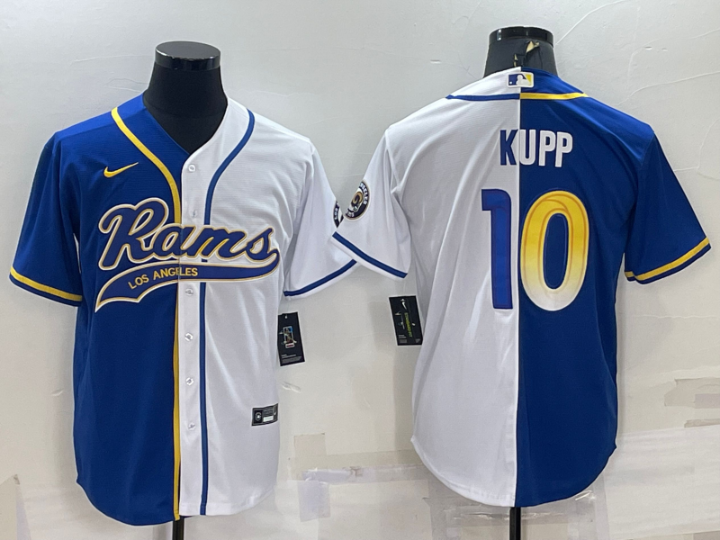 Men’s Los Angeles Rams Cooper Kupp #10 Blue/White Jersey Joint Edition