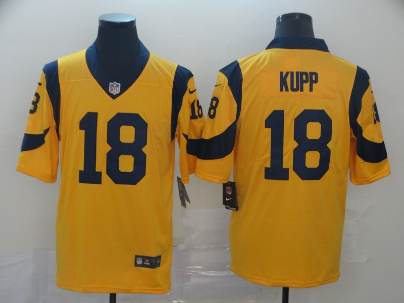 Men’s Los Angeles Rams Cooper Kupp #18 Yellow Jersey