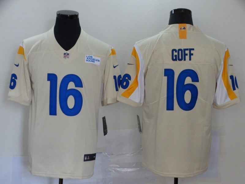 Men’s Los Angeles Rams Jared Goff #16 Beige Vapor Limited Jersey