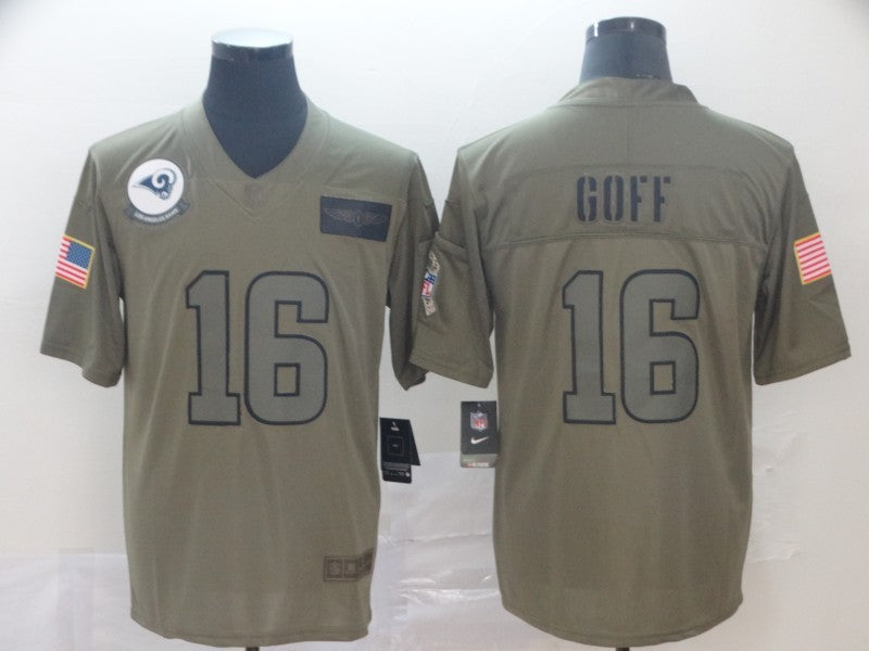 Men’s Los Angeles Rams Jared Goff #16 Brown Jersey