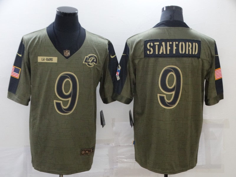Men’s Los Angeles Rams Matthew Stafford #9 Brown Jersey