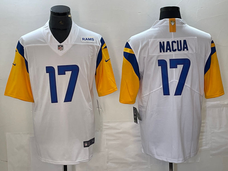 Men’s Los Angeles Rams Puka Nacua #17 White Jersey