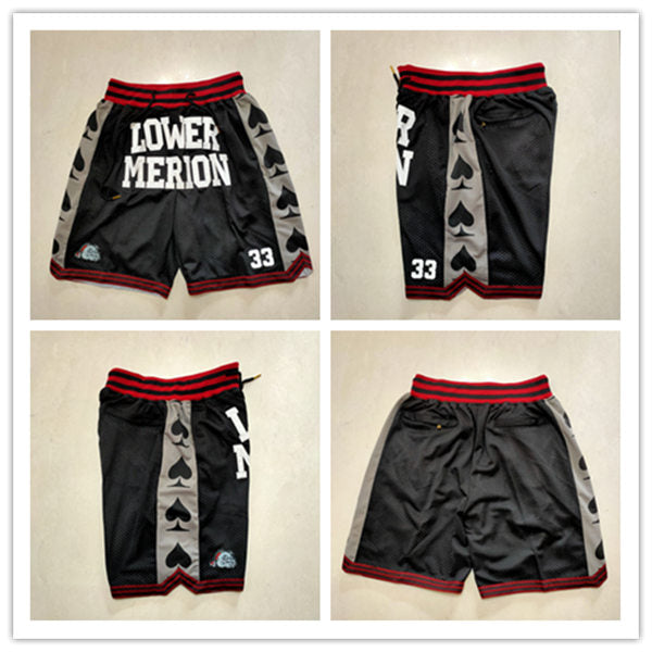 Men’s Lower Merion #33 Kobe Bryant Black Shorts