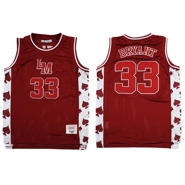 Men’s Lower Merion #33 Kobe Bryant Maroon Aces Alternate High School Basketball Jersey