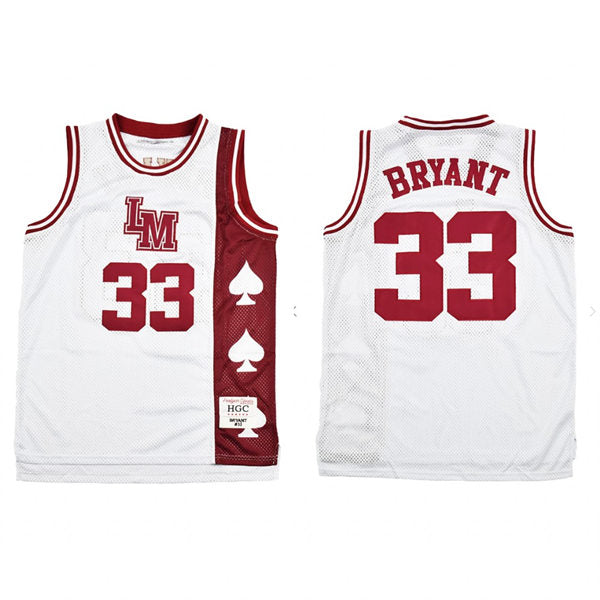 Men’s Lower Merion #33 Kobe Bryant White Aces Alternate High School Basketball Jersey