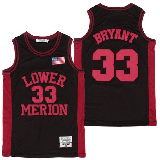 Men’s Lower Merion High School #33 Kobe Bryant Black High School Swingman Basketball Jersey