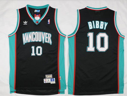 Men’s Memphis Grizzlies #10 Mike Bibby Black Hardwood Classics Soul Swingman Throwback Jersey