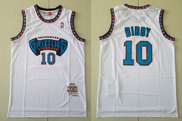Men’s Memphis Grizzlies #10 Mike Bibby White Hardwood Classics Soul Swingman Throwback Jersey