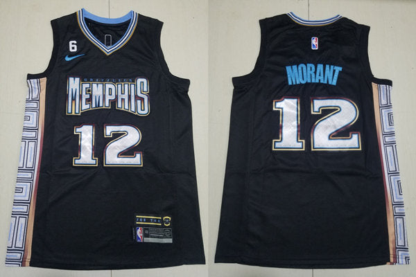 Mens Memphis Grizzlies #12 Ja Morant Black 2022-23 City Edition Swingman Jersey