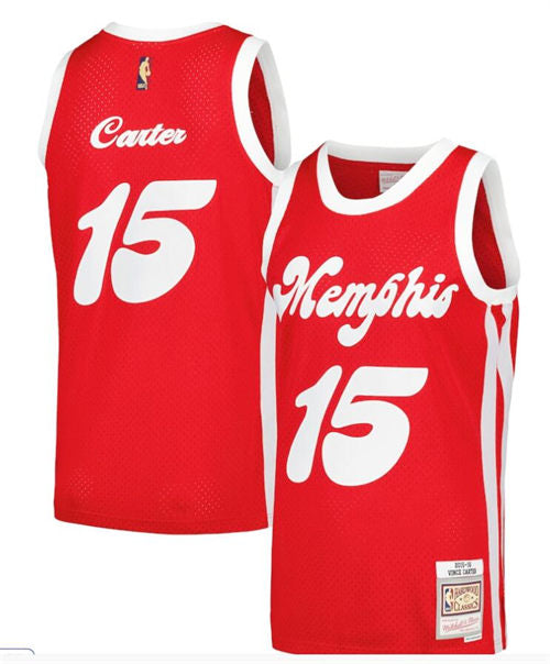 Mens Memphis Grizzlies #15 Vince Carter Mitchell & Ness 2015-16 Hardwood Classics Swingman Jersey – Red