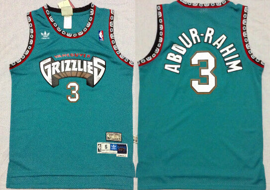 Men’s Memphis Grizzlies #3 Shareef Abdur-Rahim ABA Hardwood Classics Green Throwback Swingman Jersey