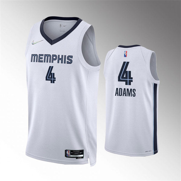 Mens Memphis Grizzlies #4 Steven Adams White Association Edition Jersey