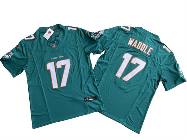 Men’s Miami Dolphins #17 Jaylen Waddle Nike Aqua 2023 F.U.S.E. Vapor Limited Jersey