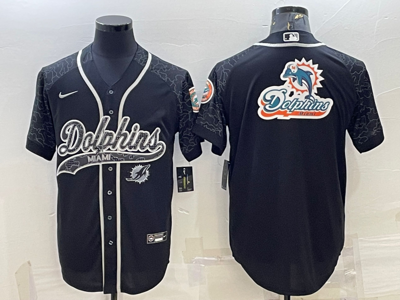 Men’s Miami Dolphins Black RFLCTV Limited Jersey