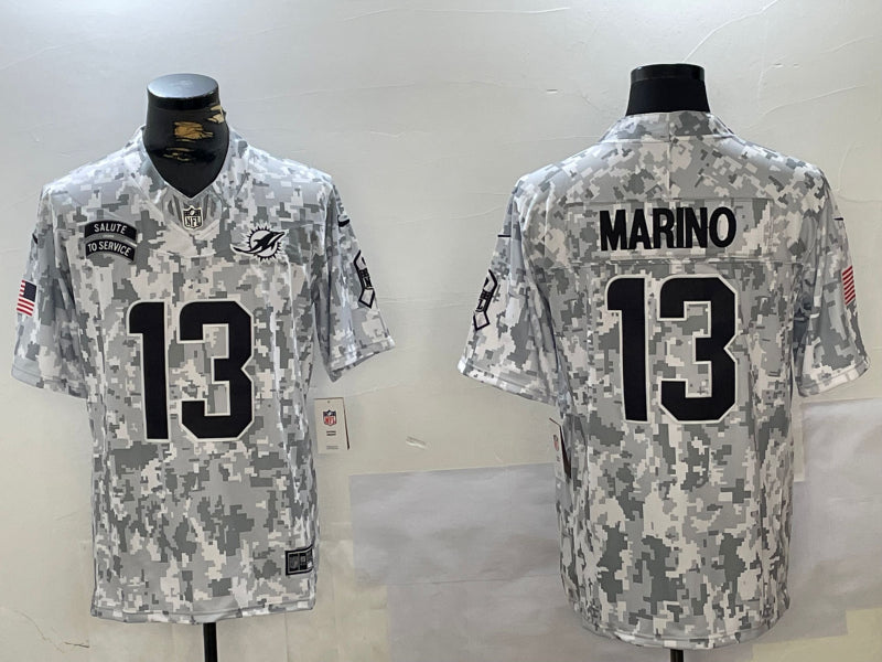 Men’s Miami Dolphins Dan Marino #13 Arctic Camo 2024 Salute to Service Retired Limited Jersey