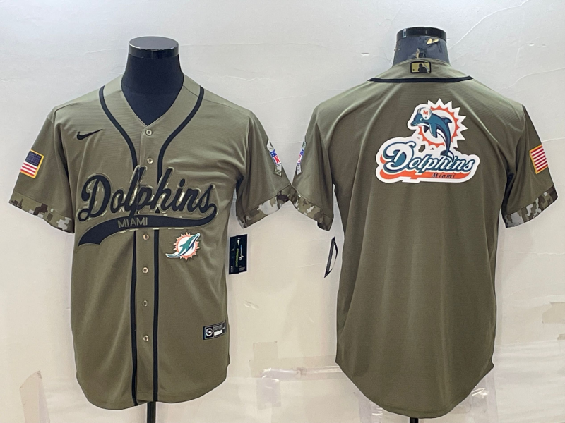Men’s Miami Dolphins Olive 2022 Salute To Service Limited Jersey