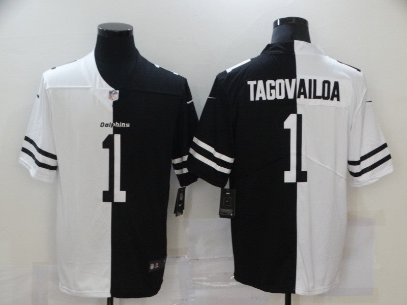 Men’s Miami Dolphins Tua Tagovailoa #1 Black/White Jersey
