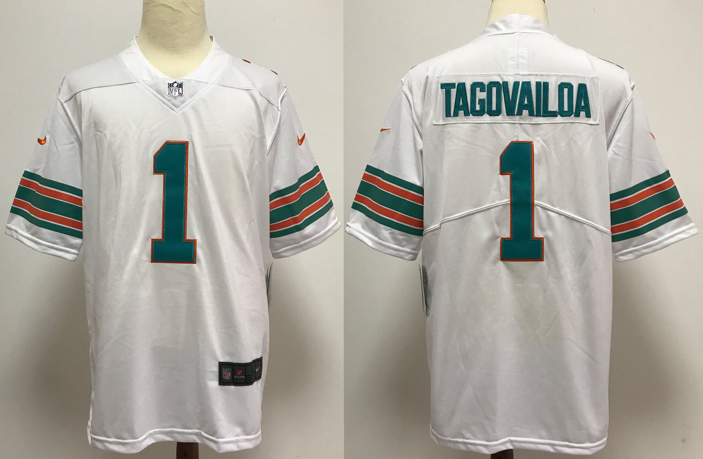 Men’s Miami Dolphins Tua Tagovailoa #1 White Alternate Jersey