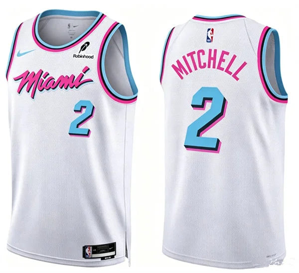 Mens Miami Heat #2 Davion Mitchell Nike Original Vice Swingman Jersey White