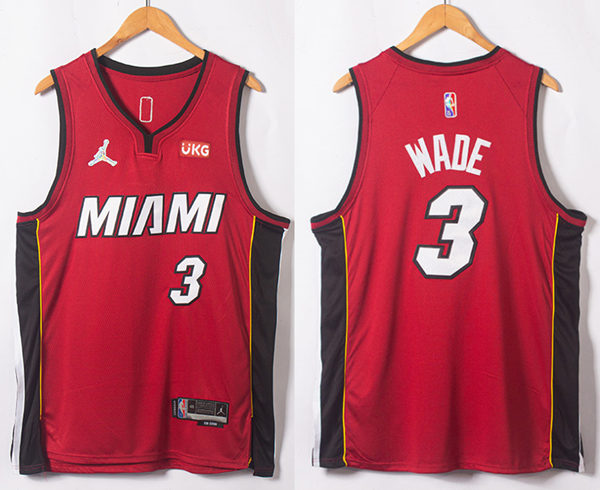 Mens Miami Heat #3 Dwyane Wade Jordan Red Statement Edition Jersey
