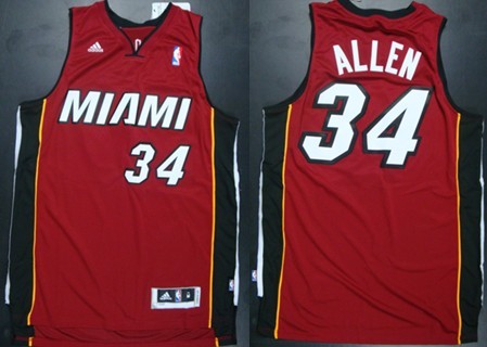 Mens Miami Heat #34 Ray Allen Jersey Revolution 30 Swingman Red Jersey