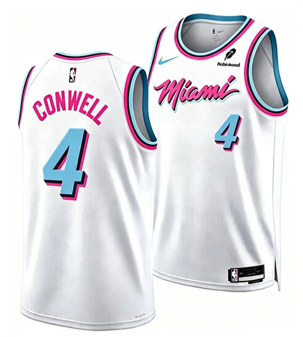 Mens Miami Heat #4 Ryan Conwell Nike Original Vice Swingman Jersey White