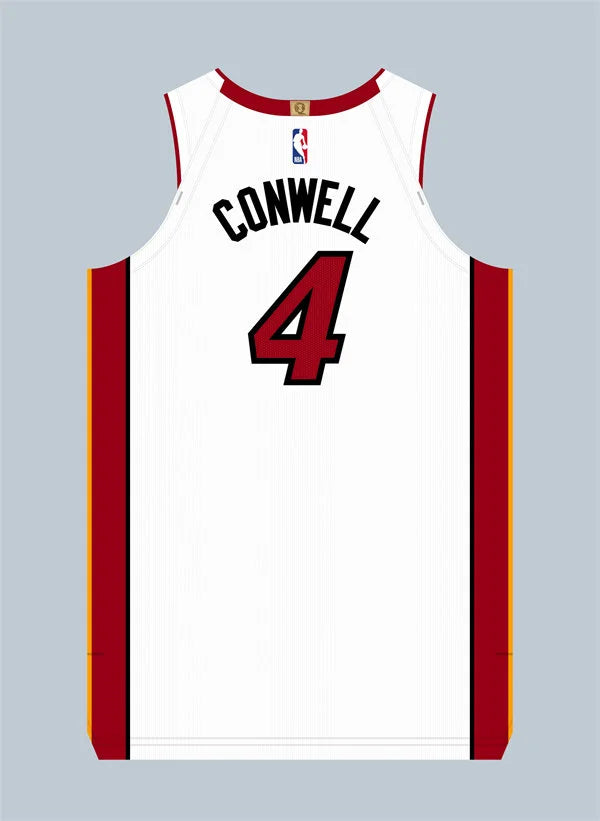 Mens Miami Heat #4 Ryan Conwell Nike White Association Edition Swingman Jersey
