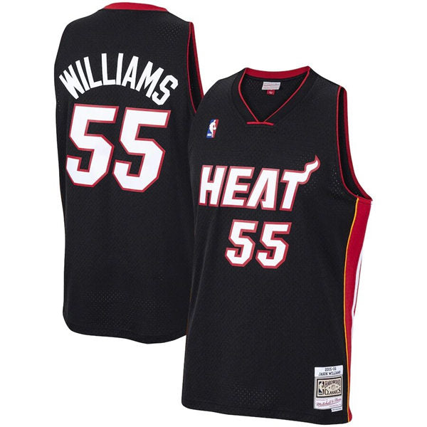 Mens Miami Heat #55 Jason Williams Mitchell & Ness 2005-06 Hardwood Classics Jersey – Black