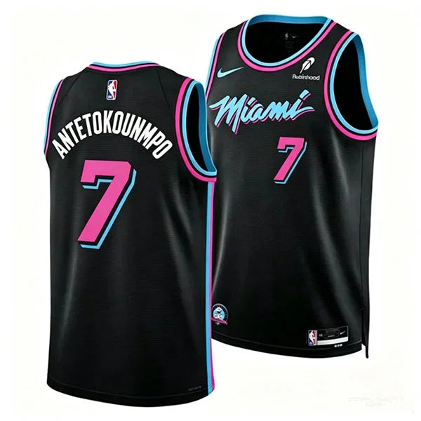 Mens Miami Heat #7 Giannis Antetokounmpo Black 2025-26 City Edition Swingman Jersey