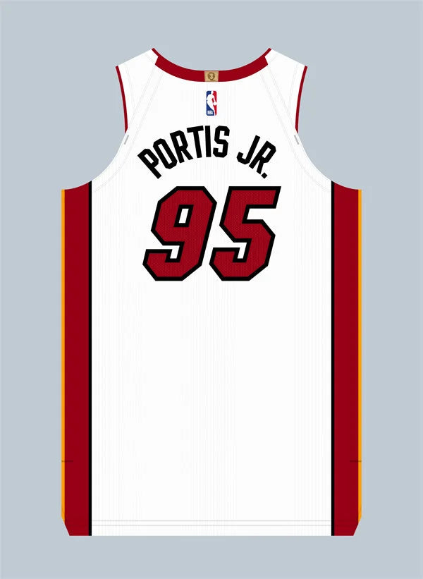 Mens Miami Heat #95 Bobby Portis Jr. Nike White Association Edition Swingman Jersey