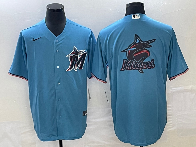 Men’s Miami Marlins Blue Alternate Team Jersey