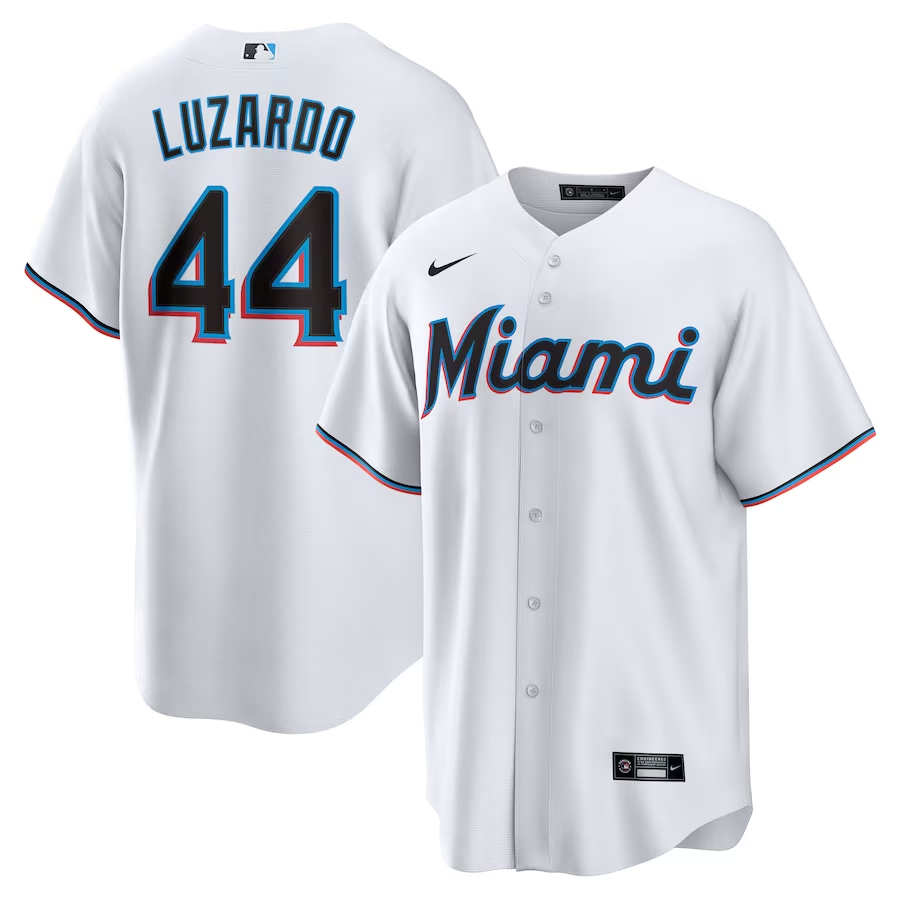 Men’s Miami Marlins Jesus Luzardo #44 White Home Jersey