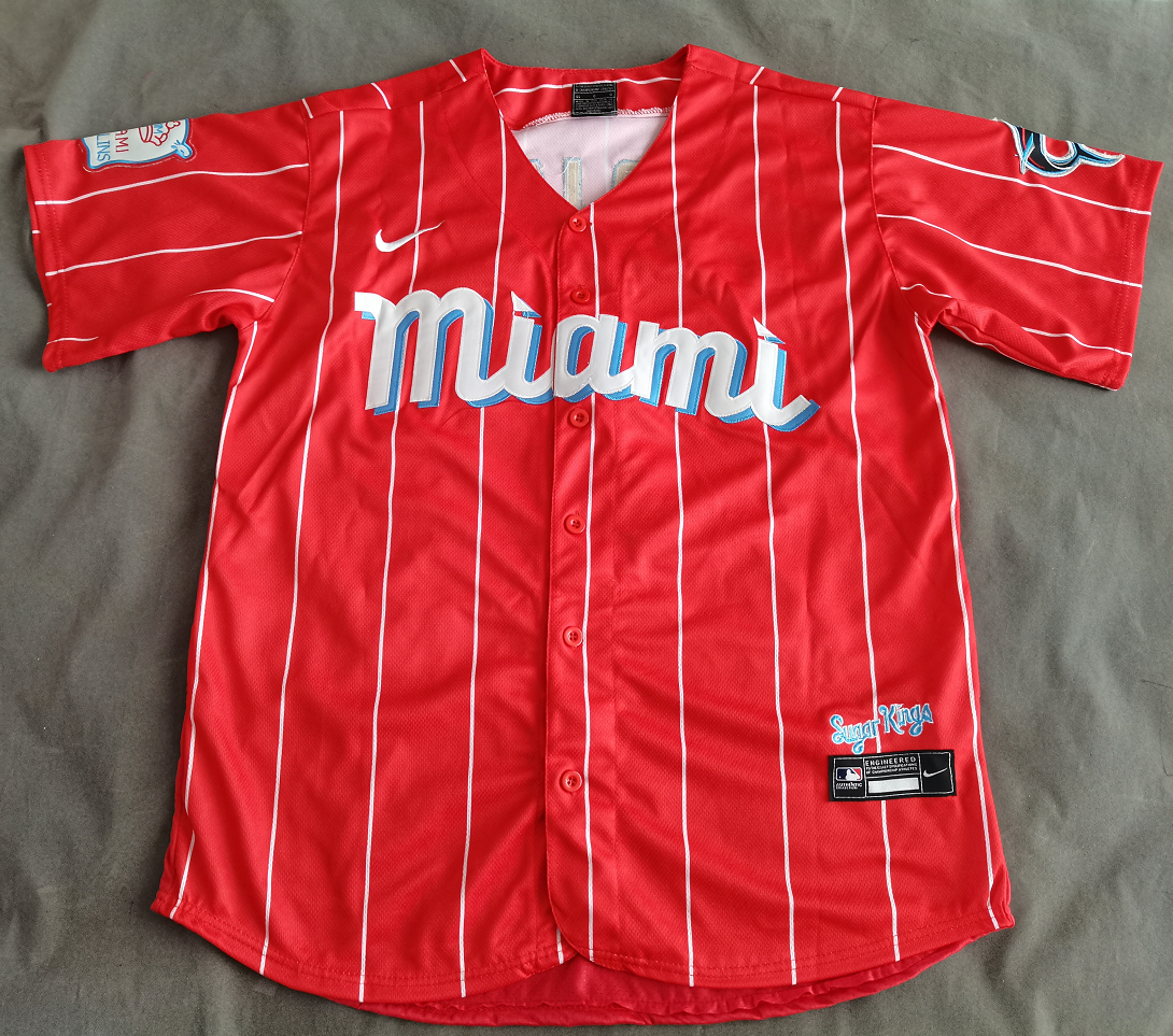 Men’s Miami Marlins Miguel Rojas #11 Red Baseball Jersey